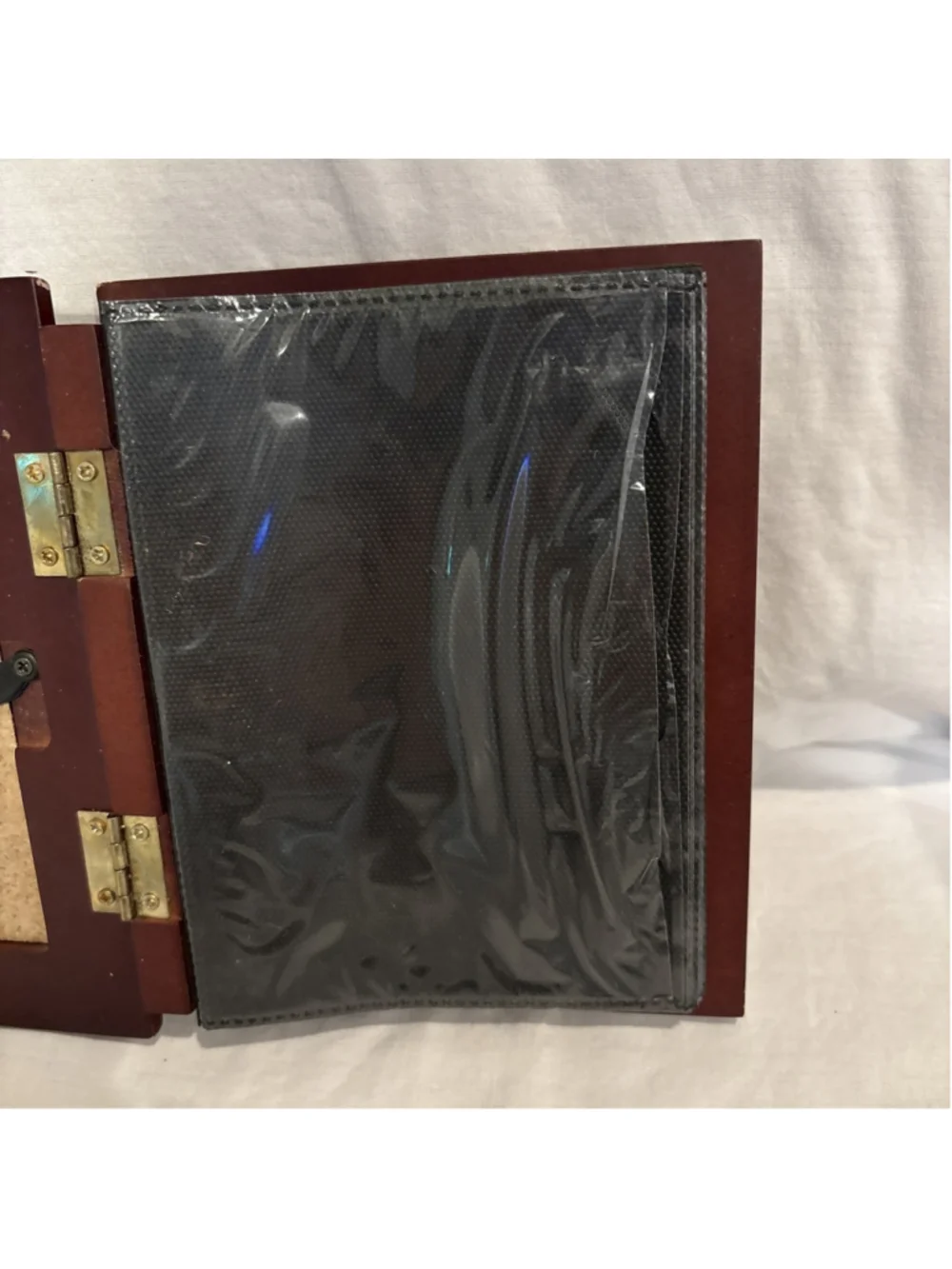 Vtg Mahogany Wood Tabletop Picture Frame Book Oval 5x7